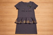 H&M Mädchen Kleid Gr. 134/140 Katzen-Design Schleife