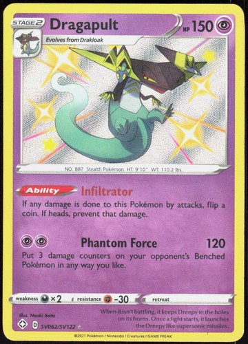 Dragapult SV062/SV122 Holofoil ShHR Shining Fates: Shiny Vault NM Pokemon