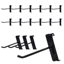 12 PC 4 Inch Gridwall Hooks Heavy Duty Black Display Wire Grid Panels