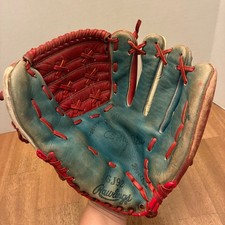 Rawlings GJ92 Bobby Tolan Baseball Glove Leather Deep Well Pocket Worn Baseball