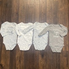 Carter's Baby Infant Long Sleeve Bodysuits Lot Of 4 Size: 6 Month
