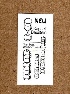 Original Ü-Ei BPZ Kapsel-Baustein 1988 Turm - 5 cm