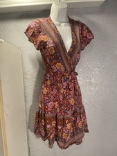 Women's XSmall Wrap Floral Dress By R. Vivimos Boho Beach Fairy