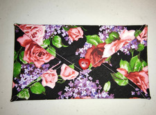 Handmade Fabric Envelope Gift Card Money Budget Envelope Roses Lilacs Hearts