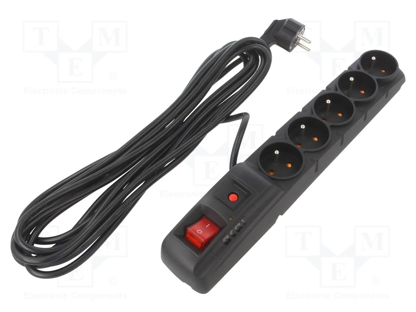 HSK DATA ACAR-F5-5M-BLACK Plug socket strip
