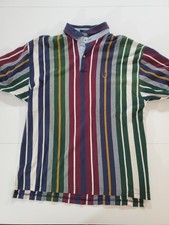 Vintage Tommy Hilfiger Polo stripe Shirt With Crest Size Large