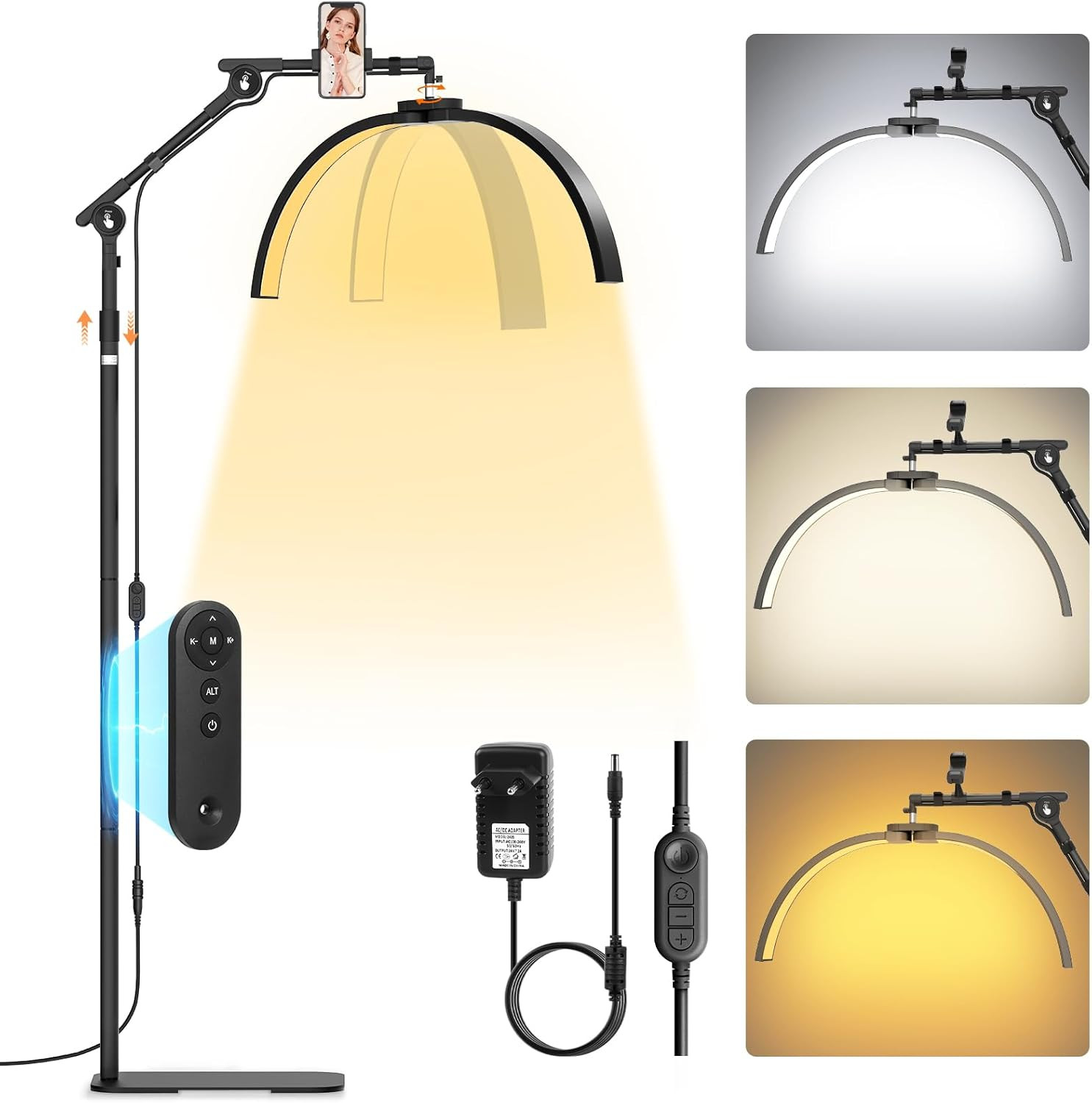 Lampada LED Mezzaluna 28" per Lash Maker e Tatuatori | Regolabile 360°