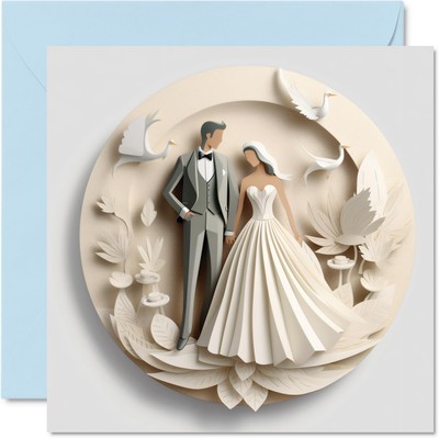 Couple Congratulations Card | Weddings Or Anniversaries | 1 Ct | Cream - View #10