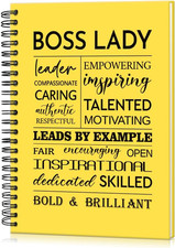 Boss Lady 160 Blank Pages Gold Foil Hardcover Spiral Notebook, New Business Owne