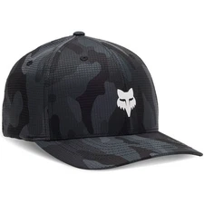 Fox Racing Fox Head Camo Tech Flexfit Baseball Hat Cap Curved Brim Comfort Black