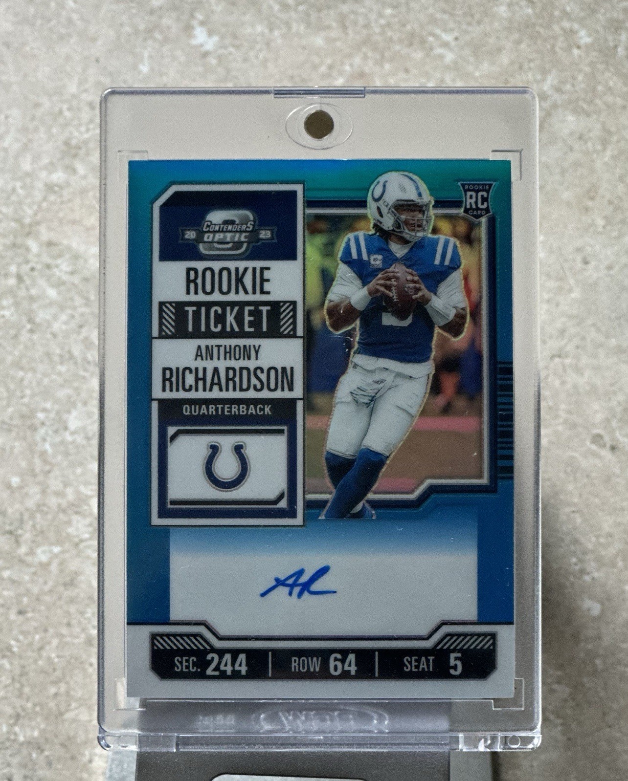 2023 Contenders Optic Anthony Richardson Rookie Ticket Auto RC Teal /99 Colts