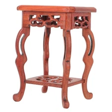 Wooden Display Pedestal for Crafts Sturdy Flower Pot Base Chinese Style Home ...