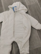 Combinaison pilote polaire blanche en 3 mois de marque Mes Petits Cailloux