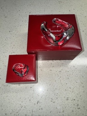 Baccarat Crystal Ring (Size 7 ) and matching Crystal bracelet (small) with box