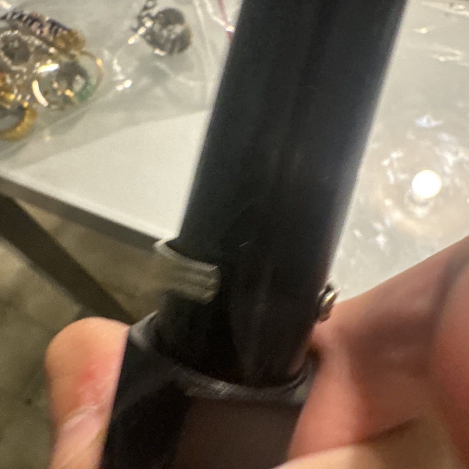 adjustable silver ring with colorless stone on fr… - image 2