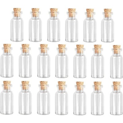 20Pcs Mini Glasflaschen 2ml Probe Gläser mit Korken Nachricht Flaschen Wunsch...
