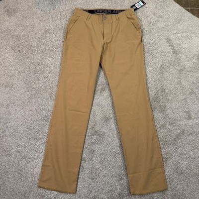 Under Armour Tech Golf Pants Mens 36 Tan HeatGear Loose Performance Trousers