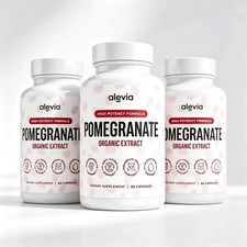 (3 PACK) Alevia Pomegranate Capsules Organic Extract Antioxidant 180 Capsules,US