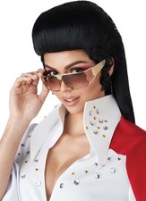 Rock N' Roll Royalty Wig Elvis Fancy Dress Up Halloween Adult Costume Accessory