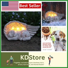 Garden Solar Dog Angel Memorial Light - Outdoor Rustic Pet Grave Decor