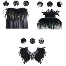 1Pcs Gothic Feather Shawl Feather Collar Halloween Cosplay Party Swan Cape Shawl