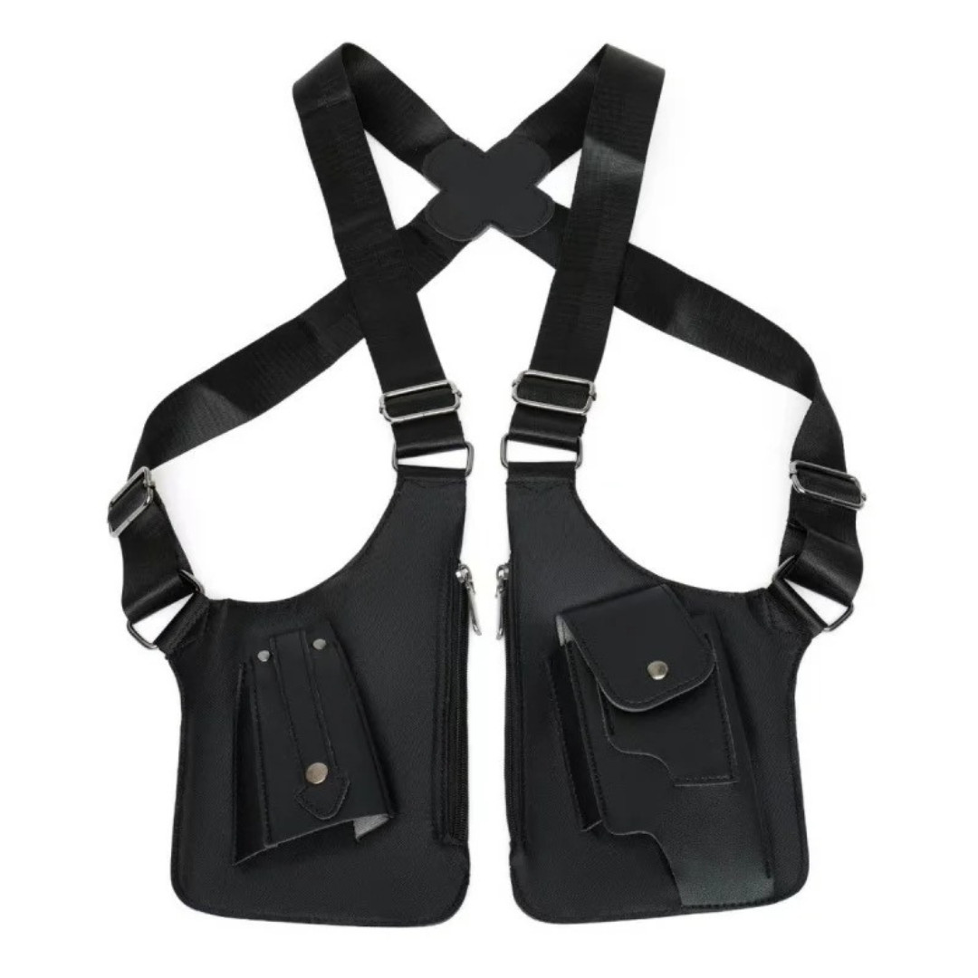 Adjustable Anti-Theft Underarm Shoulder Bag PU Leather Wallet Holster  Bag