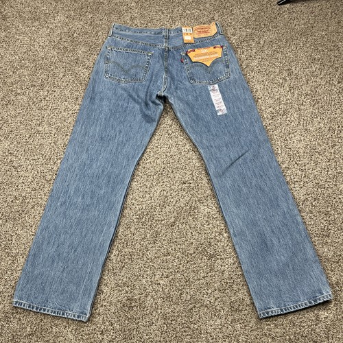 Vtg Levis 501 Original Preshrunk Denim Jeans Button Fly 36x32 Y2K NEW (34x31) - Picture 15 of 20