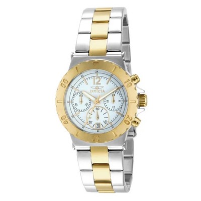 Invicta Specialty Chronograph White Dial Two-tone Ladies Watch - NEW