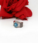 Sterling Silver & Blue Topaz Cocktail  Ring Size 8 7.72g CAT RESCUE — photo 1