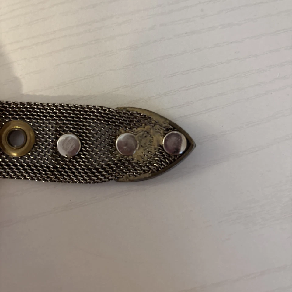 Cinturón Western Cuerda Oro Cadena Malla Cinturón 30 Cintura Hecho en Italia De Colección Todo Metal Foto 4 de 4