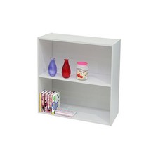 KB BK1560 24 x 24 x 11 in. Wood 2 Tier Bookcase - White