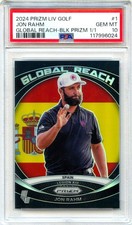 JON RAHM 2024 PANINI PRIZM LIV GOLF BLACK GLOBAL REACH SP 1/1 PSA 10 GEM MINT