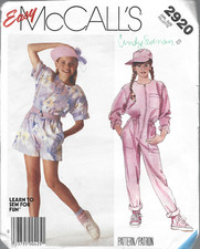 Vintage McCall's Easy Learn to Sew Pattern 2920-Girl's Jumpsuit in Size 8