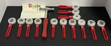 SIZZIX PADDLE PUNCHES Lot Of 13 With Hammer and Instructions Misc Shapes