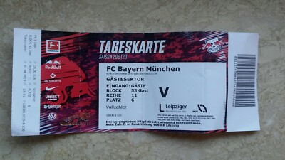 Used Collectors Ticket RB Leipzig vs FC Bayern Munich 14/09/2019 FCB 1st Bundesliga