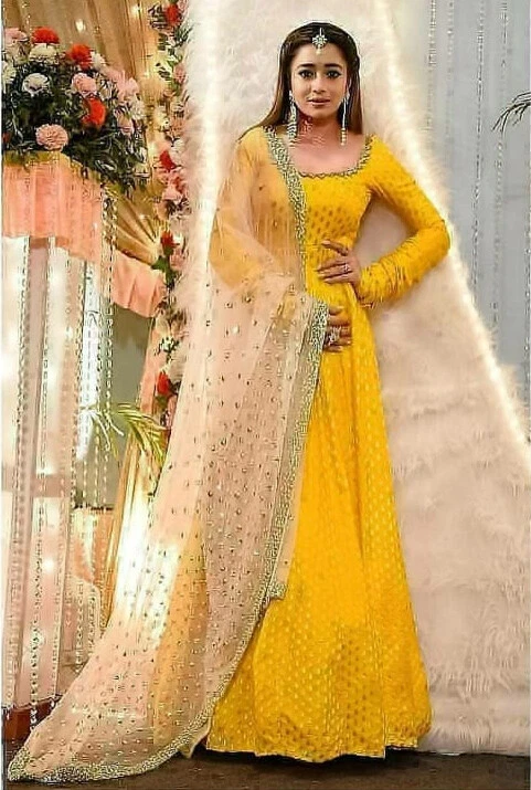 Photo of floor length gown | Anarkali dress, Indian gowns, Indian fashion