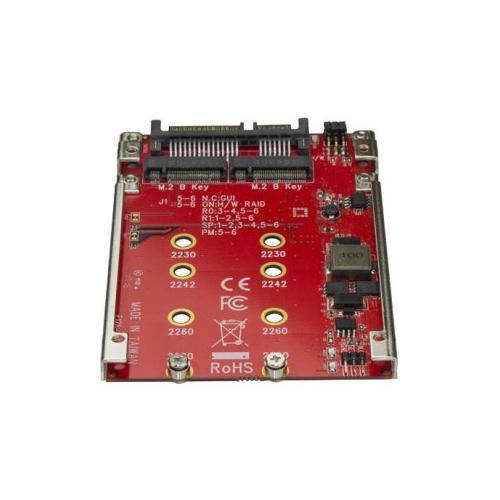 StarTech M.2 to SATA Adapter Dual Slot for 2.5in Drive Bay RAID M.2 NGFF SSD - Picture 3 of 3