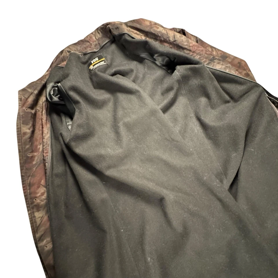 Vintage London Fog Trench Coat Women's 10R Abstract Wool Lined USA Made Camo - Image 3 of 4