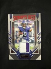 JUSTIN JEFFERSON 2022 PLAYBOOK SUNDAY'S BEST RED  JERSEY RELIC  #SB-16  #d 2/10