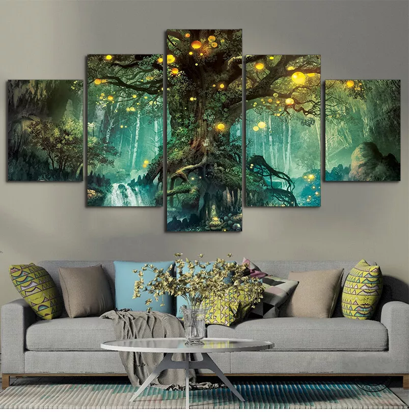 Wise Mystical Elucidative Tree Original Art Canvas Print Canvas, Poster