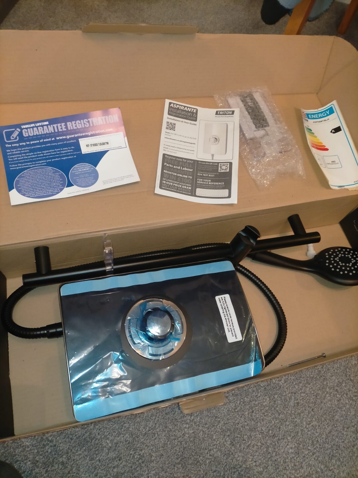 Triton aspirante black electric shower 8.5kw eBay