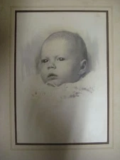 Vintage Antique Portrait Photograph BABY INFANT Denison Studio Dallas, Texas