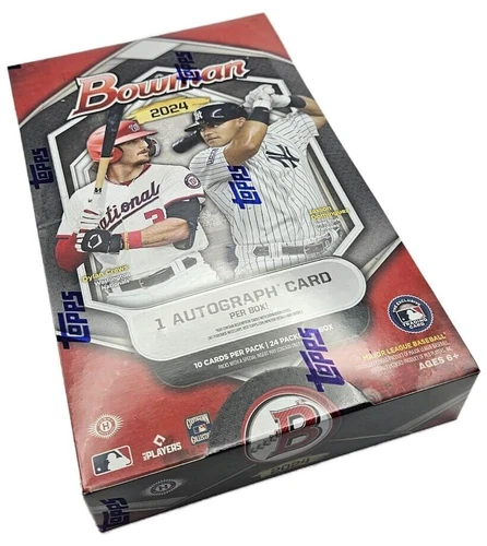 2024 Bowman Baseball Factory Sealed Hobby Box - 24 Packs Per Box 1 Autograph!