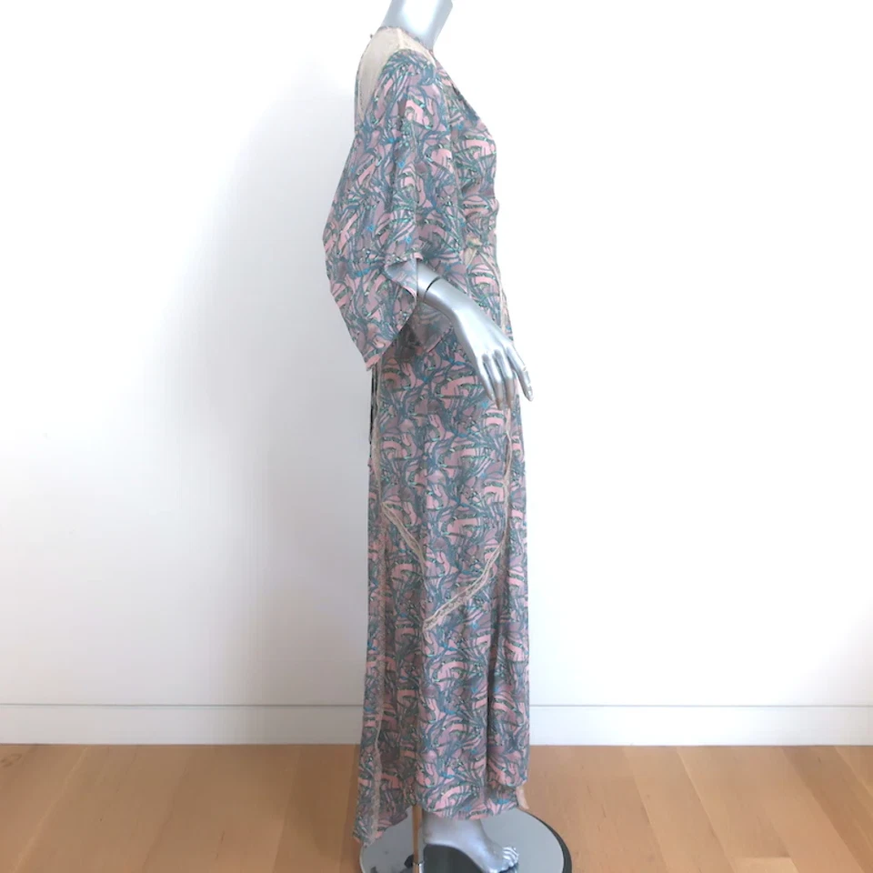 Zadig & Voltaire Maxi Dress Rielle Pink Snake Chains Print Size Extra Small - Image 4 of 4