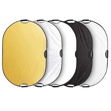 5-in-1 Oval Reflector with Handle for Photography Photo Studio Lighting  Out...