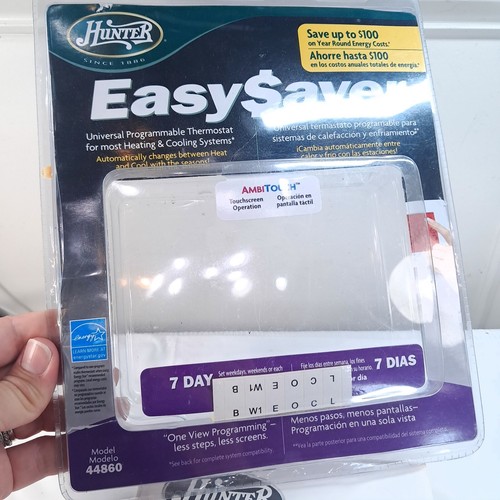 Hunter Easy Saver 44860 Universal Thermostat Programmable Touchscreen heat cool - Picture 7 of 11