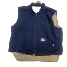 Tyndale FR Vest Mens 5XL Blue Full Zip Flame Resistant CAT4 USA Con Edison