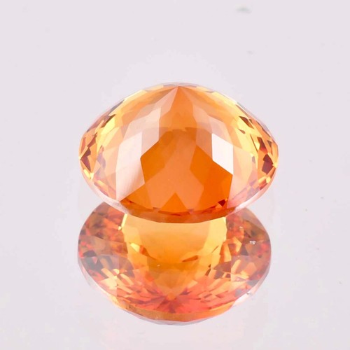 10x10 MM Natural Fanta Orange Ceylon Sapphire Round Cut Loose Gemstone Certified - Picture 6 of 6