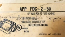 FDC-2-50 APPLETON  1/2"   CAP. 45 CU IN, NEW