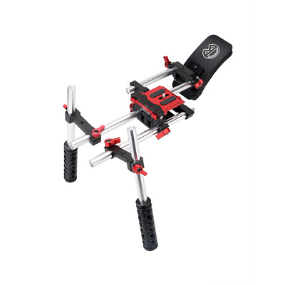 Socom Video Camerar Shoulder Rig 15mm Swiss Rail System Offset Clamp Chest Pad 